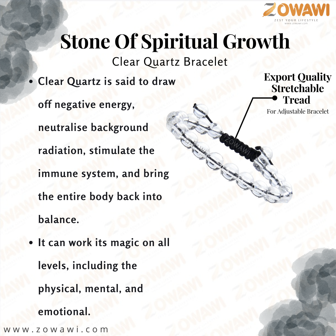 Natural Clear Quartz (crystal , Sphatic) Unisex Bracelet
