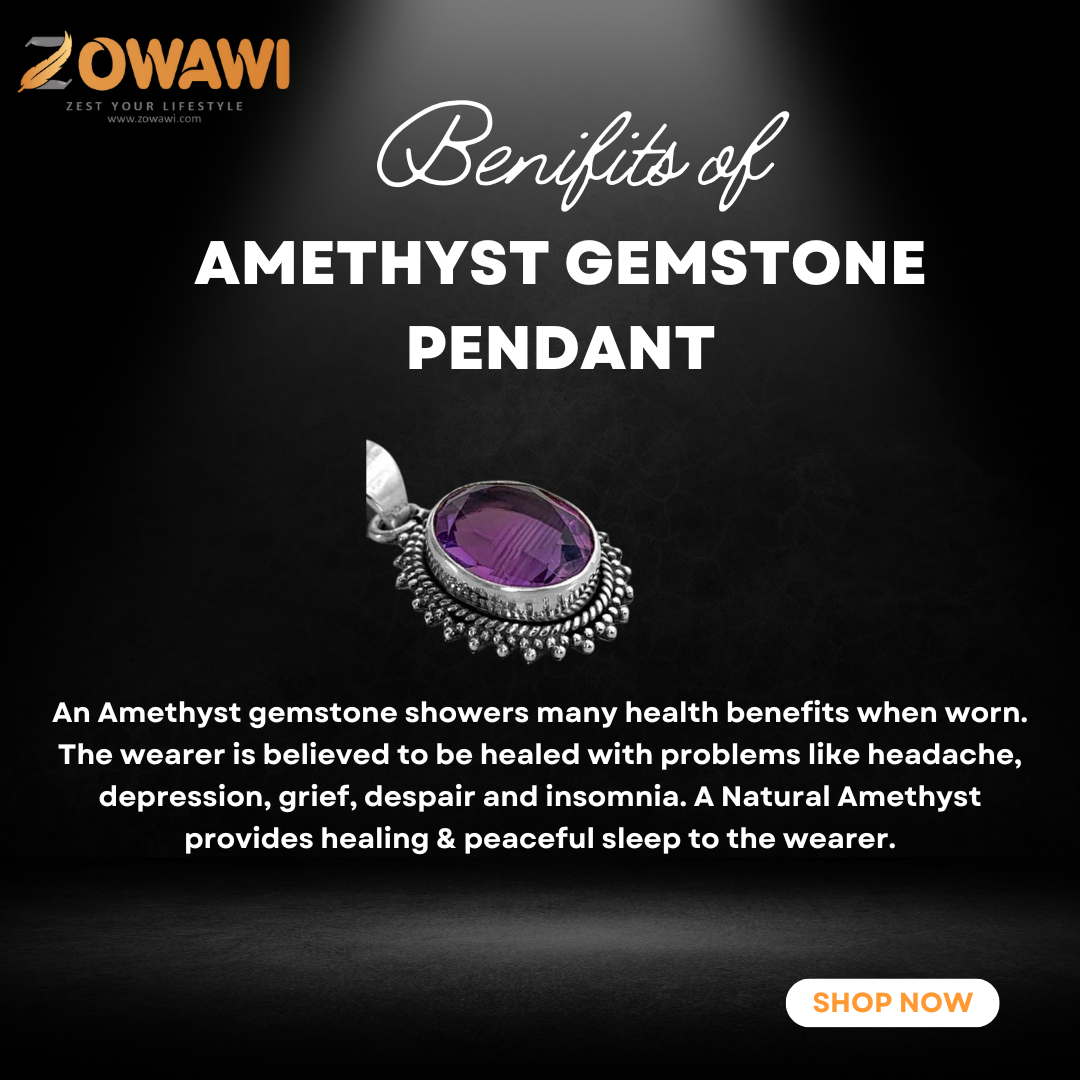 Natural Amethyst Gemstone Pendant