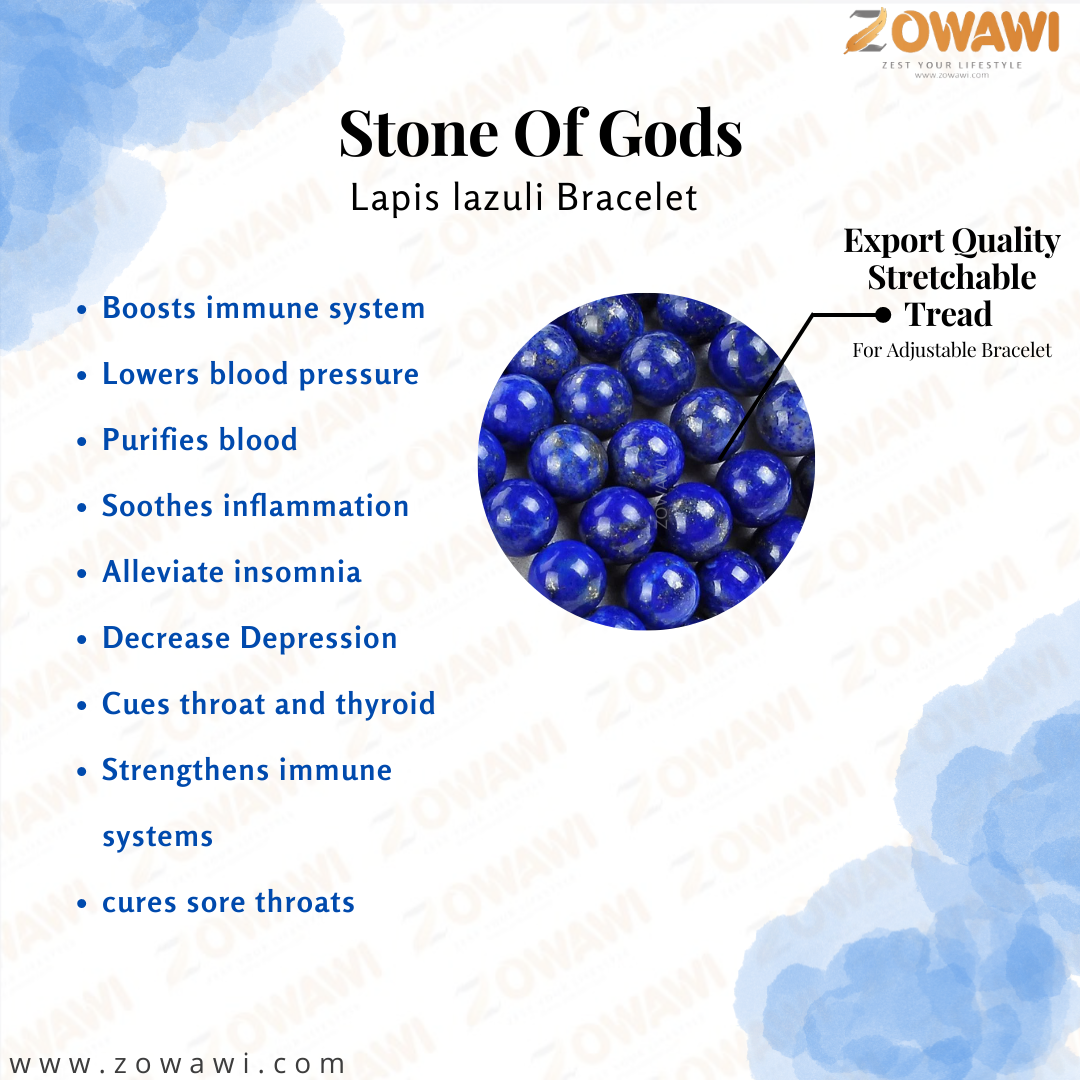 Natural Lapis Lazuli Adjustable Unisex Bracelet