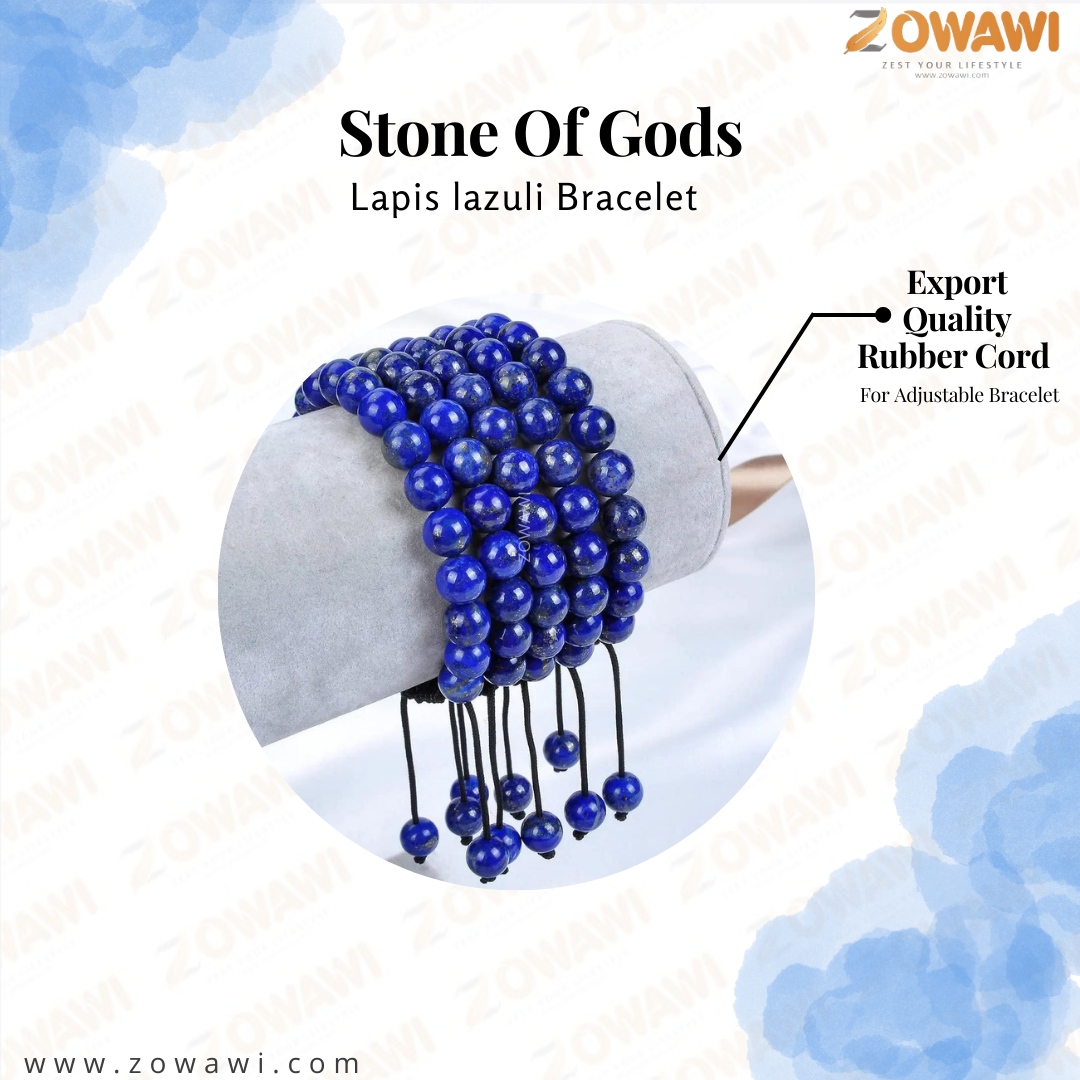 Natural Lapis Lazuli Adjustable Unisex Bracelet