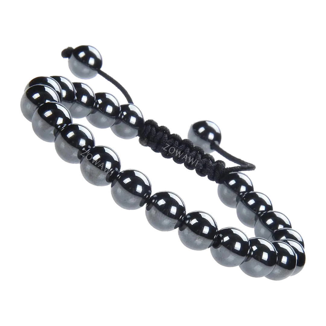 Natural Hematite Unisex Adjustable Bracelet
