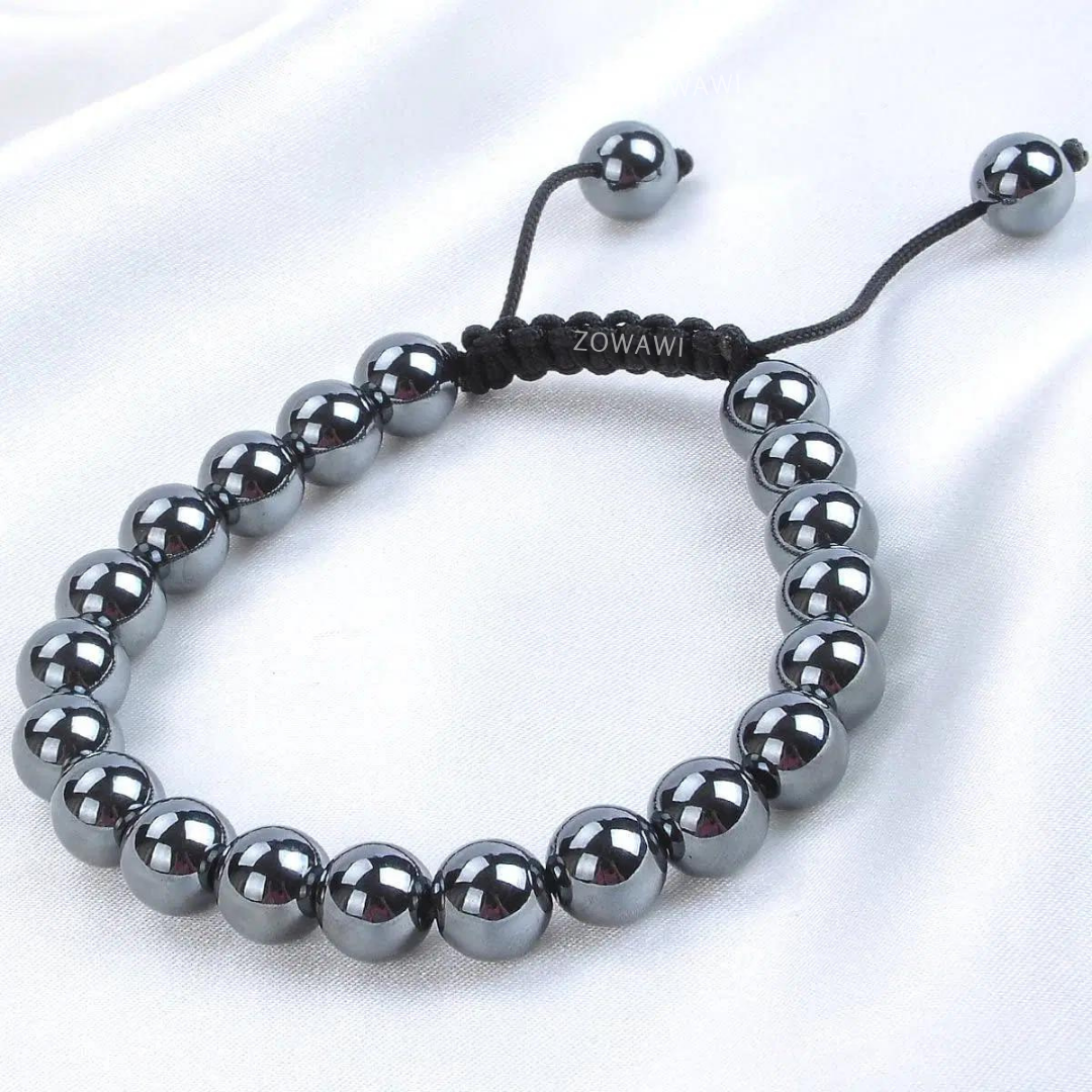 Natural Hematite Unisex Adjustable Bracelet