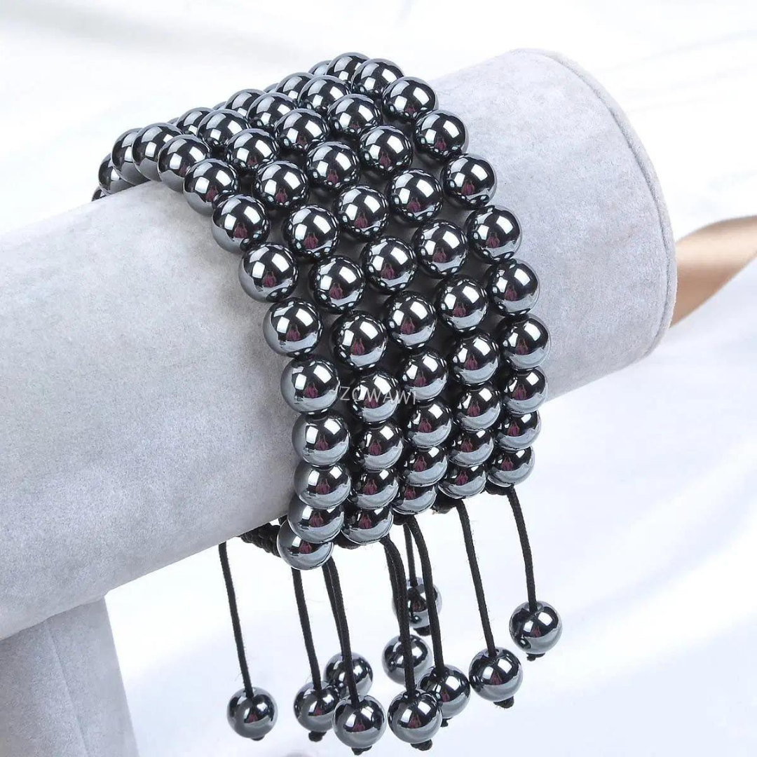 Natural Hematite Unisex Adjustable Bracelet