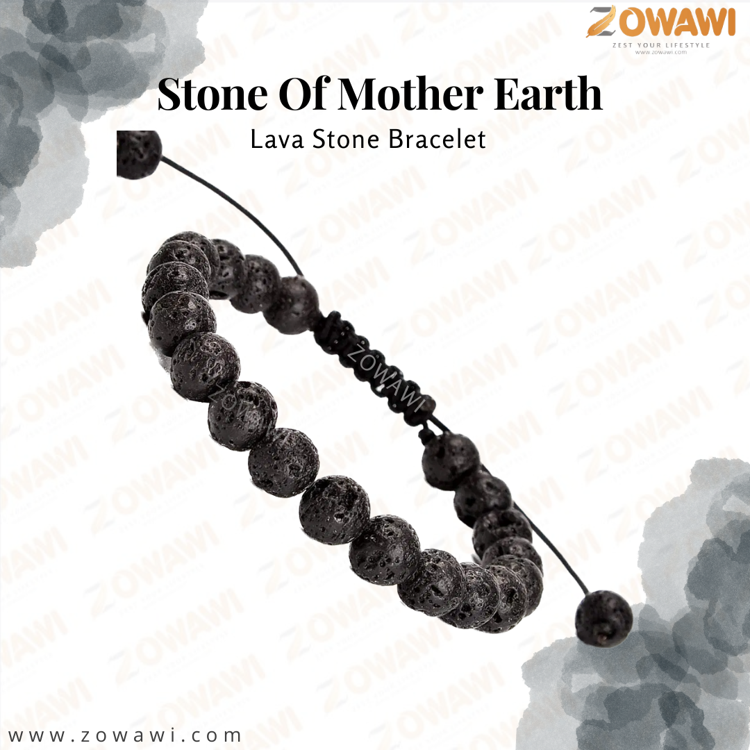 Natural Lava Crystal Unisex Adjustable Bracelet 8mm Beads Size