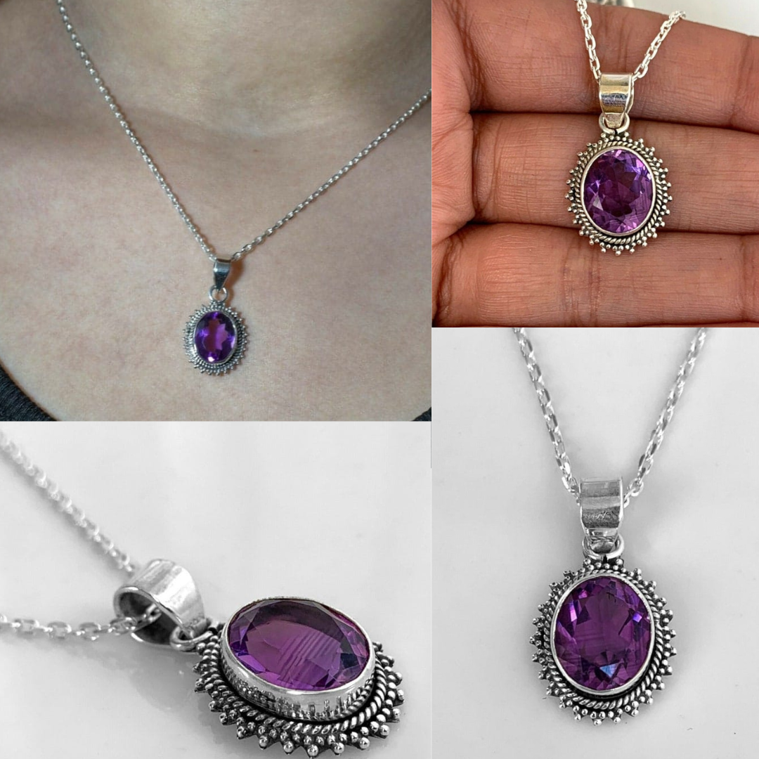 Natural Amethyst Gemstone Pendant