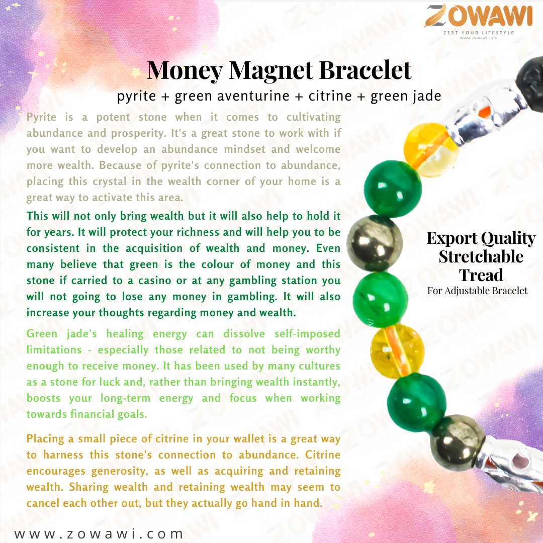 Money Magnet Bracelet 8mm Beads Size