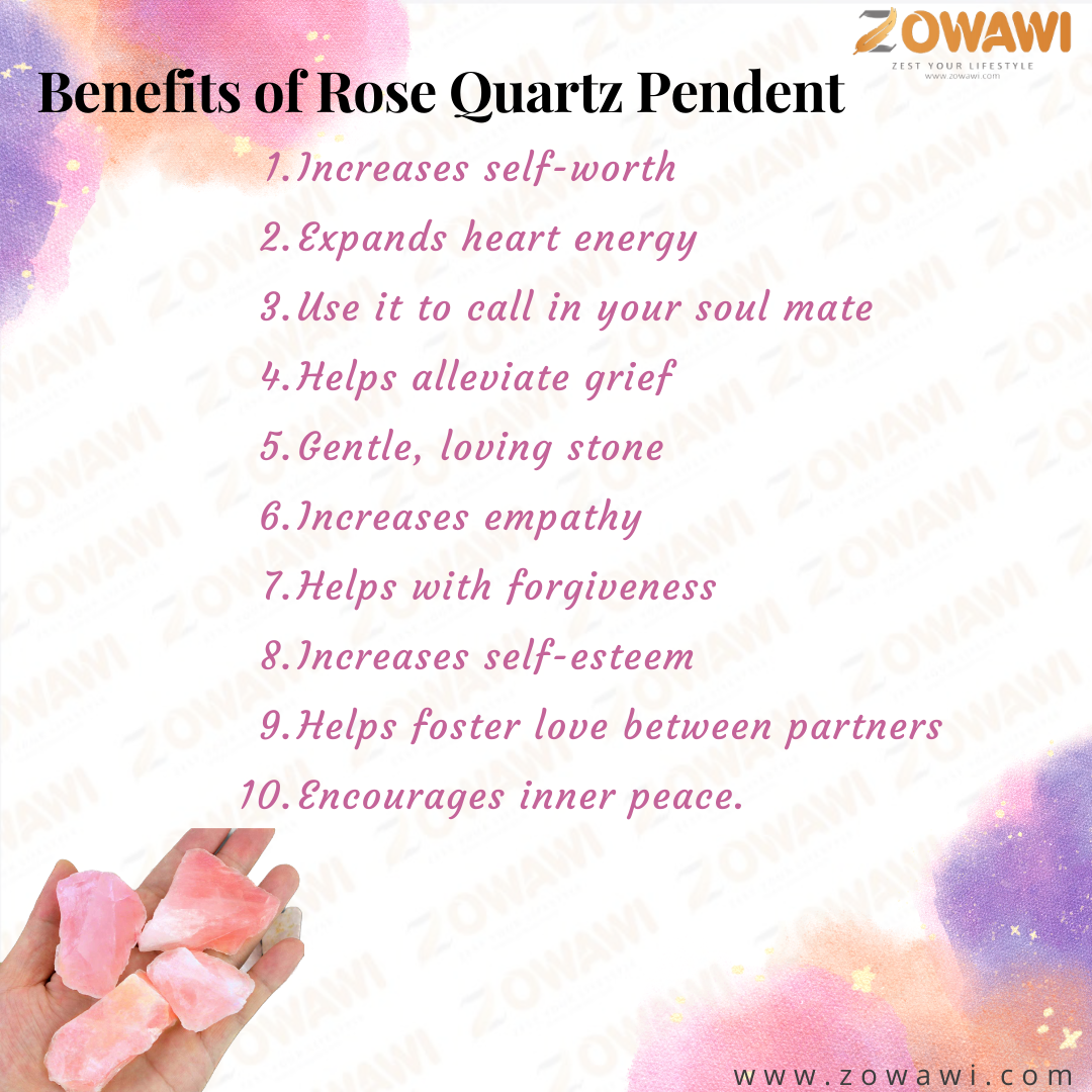 Natural Rose Quartz Pendant With Neck Chain ( Crystal of Love )