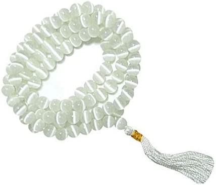 Export Quality Natural Selenite Mala 8mm Beads Size 108 + 1 = 109 Beads