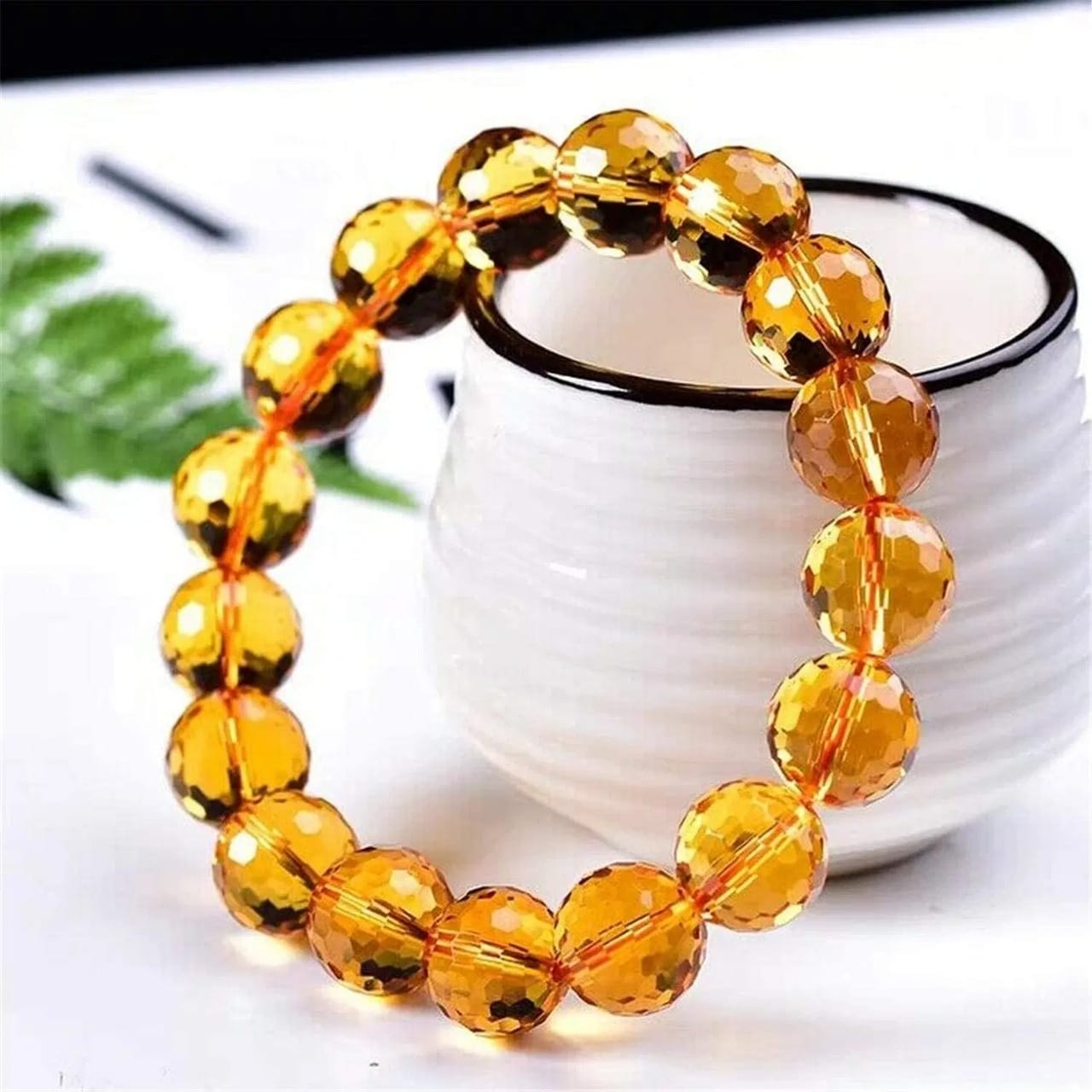 Natural Faceted Citrine Premium Quality Unisex Bracelet