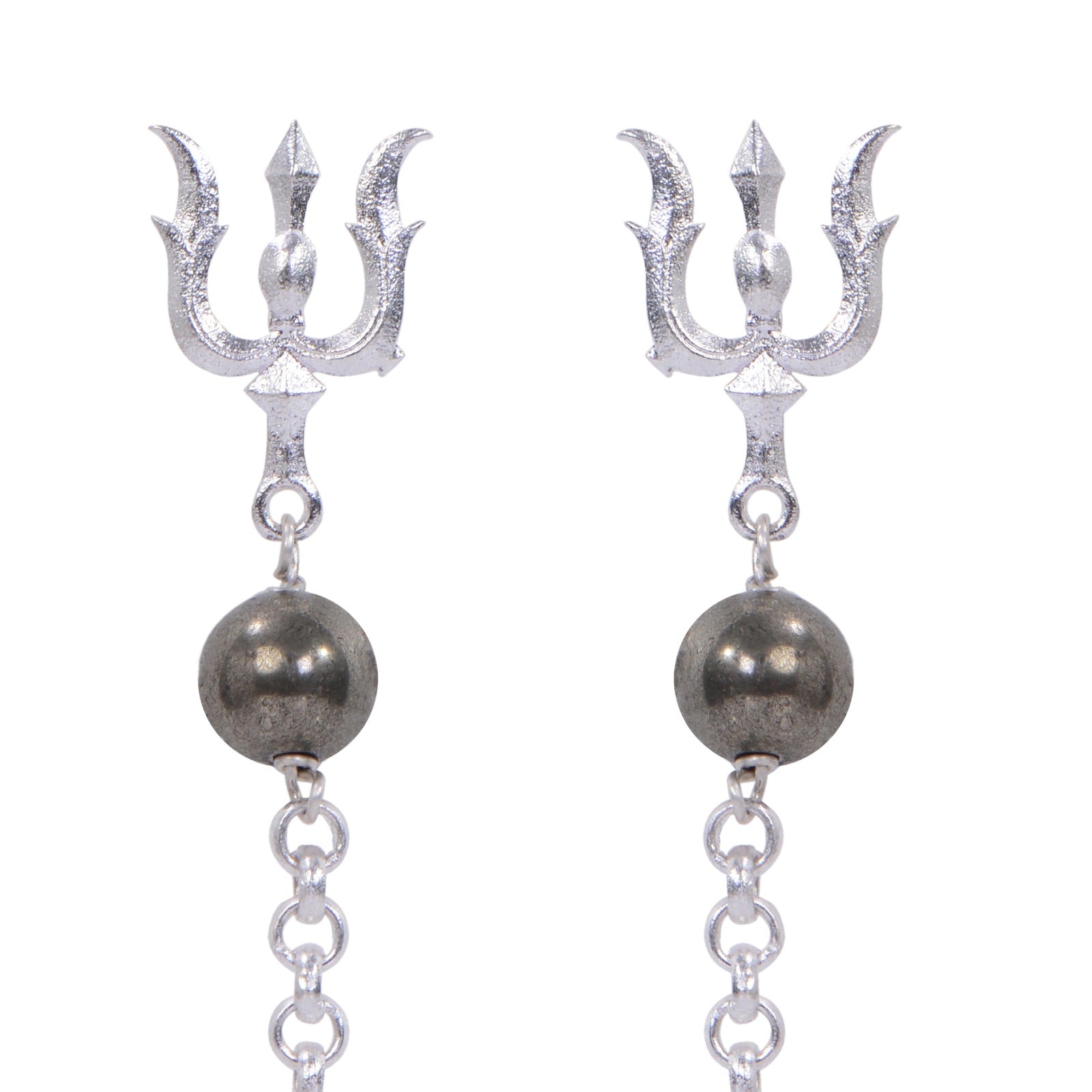 Natural Pyrite Unisex Earrings in Sterling Silver