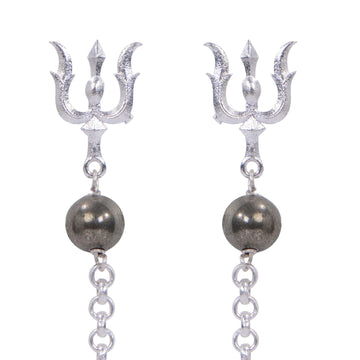 Natural Pyrite Unisex Earrings in Sterling Silver