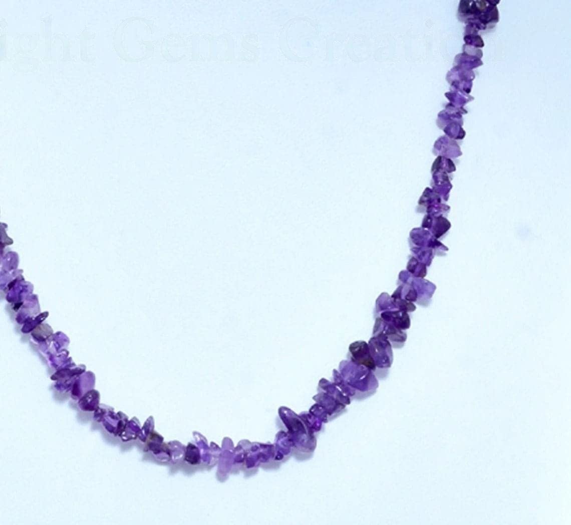 Natural Amethyst Chips Beads Necklace