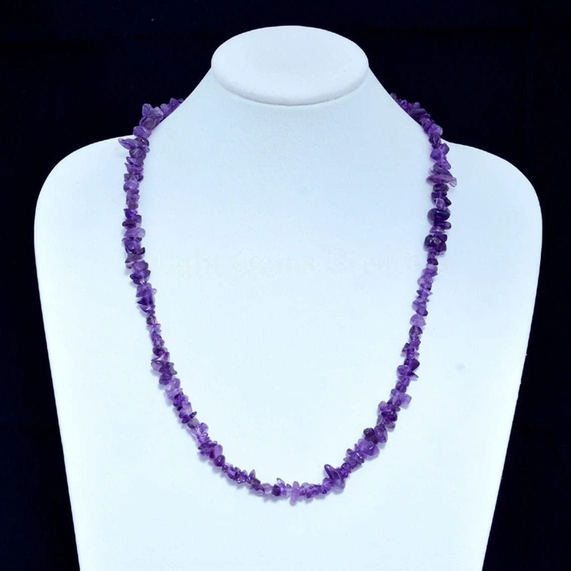 Natural Amethyst Chips Beads Necklace