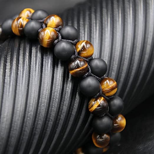 Tiger Eye and Black Matte Finish Crystal