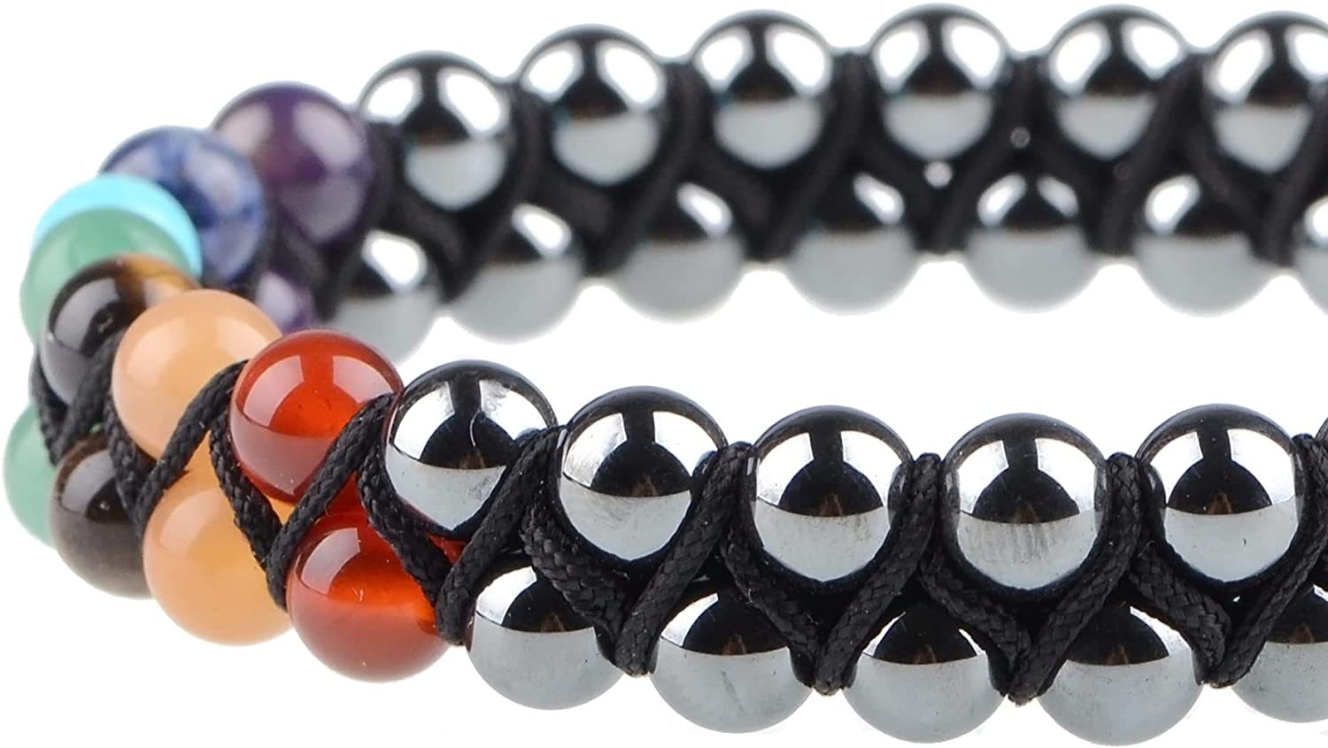 Premium Hematite 7 Chakra Double Layer Bracelet