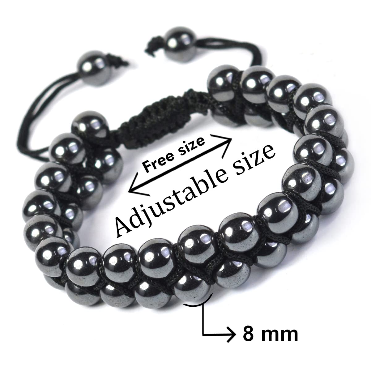 Natural Premium Quality Hematite Adjustable Bracelet