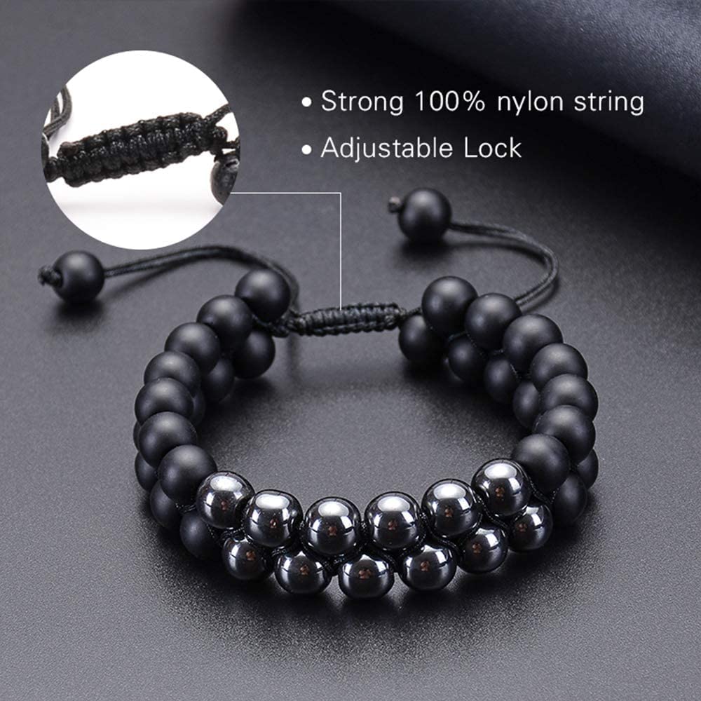 Natural Hematite Black Matte Premium Quality Bracelet 8mm Beads Size