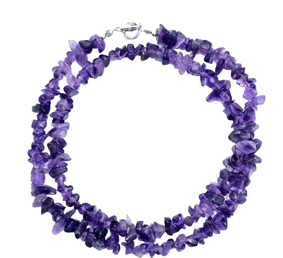 Natural Amethyst Chips Beads Necklace