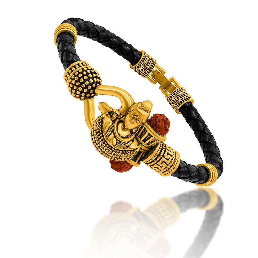 Golden Shiva Face Quality Ethnic Karah Bracelet