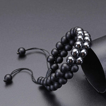 Natural Hematite Black Matte Premium Quality Bracelet 8mm Beads Size