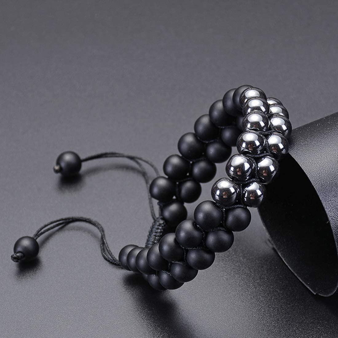 Natural Hematite Black Matte Premium Quality Bracelet 8mm Beads Size