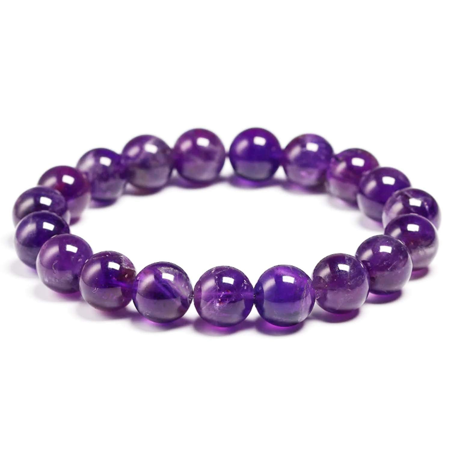 Natural Amethyst Premium Quality 10mm Beads Size Bracelet