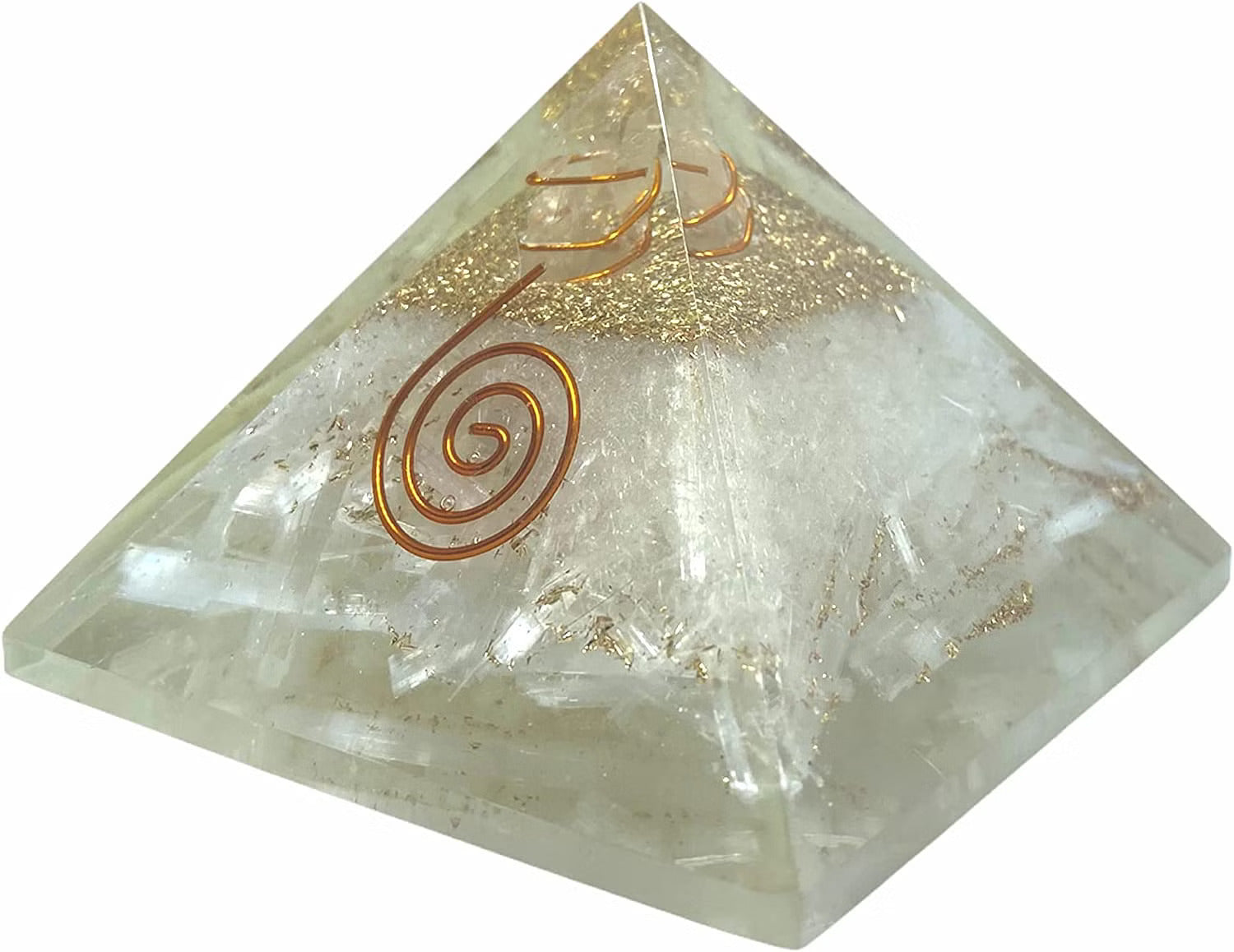 Natural Selenite Orgone Pyramid
