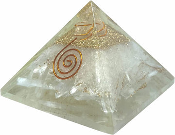 Natural Selenite Orgone Pyramid