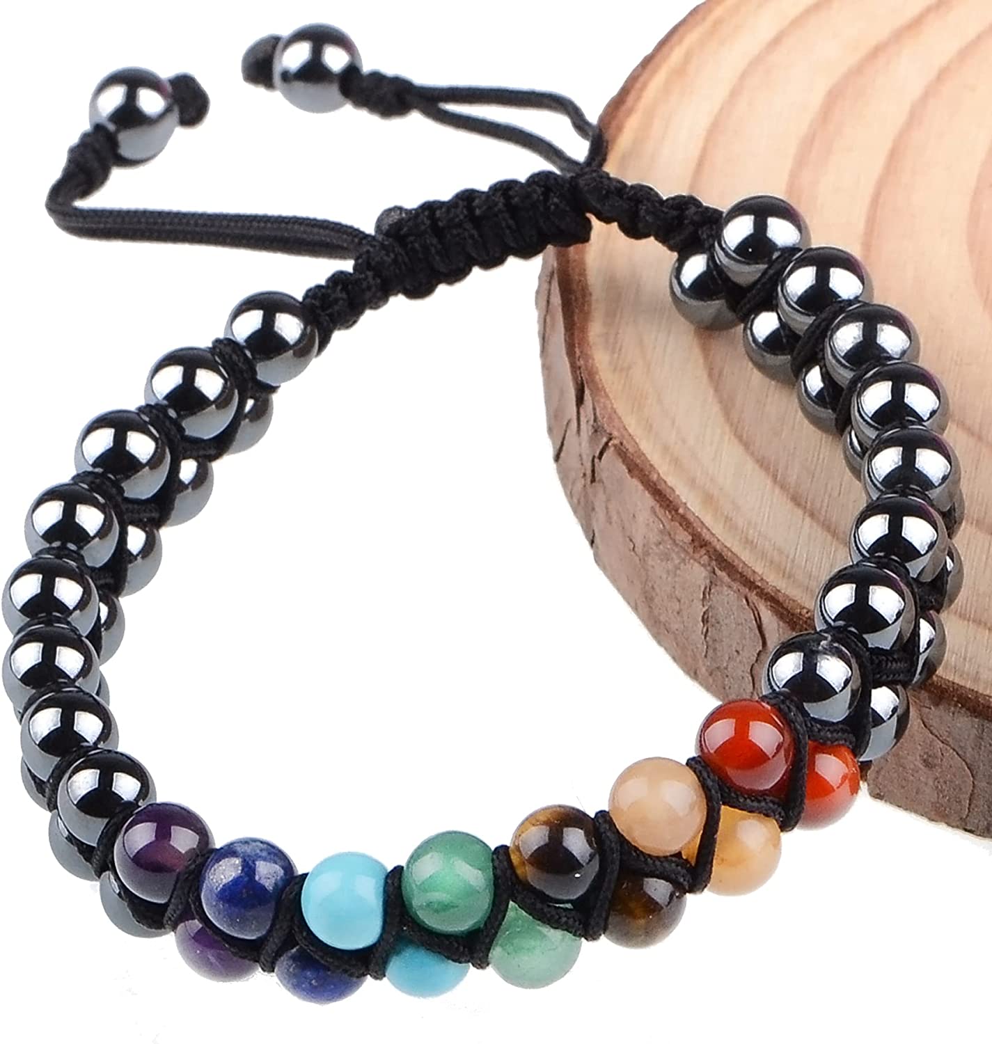 Premium Hematite 7 Chakra Double Layer Bracelet