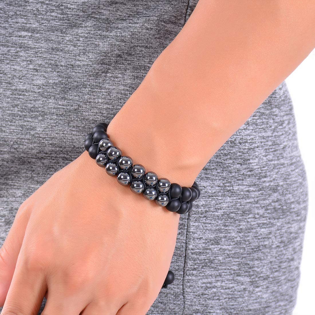 Natural Hematite Black Matte Premium Quality Bracelet 8mm Beads Size