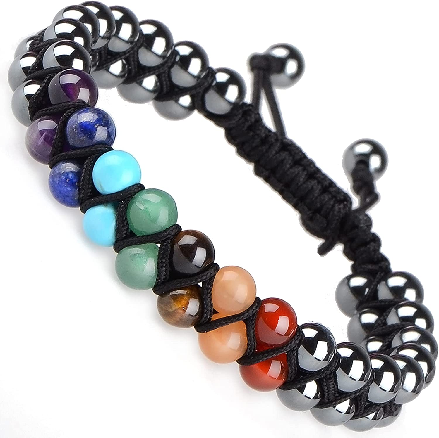 Premium Hematite 7 Chakra Double Layer Bracelet