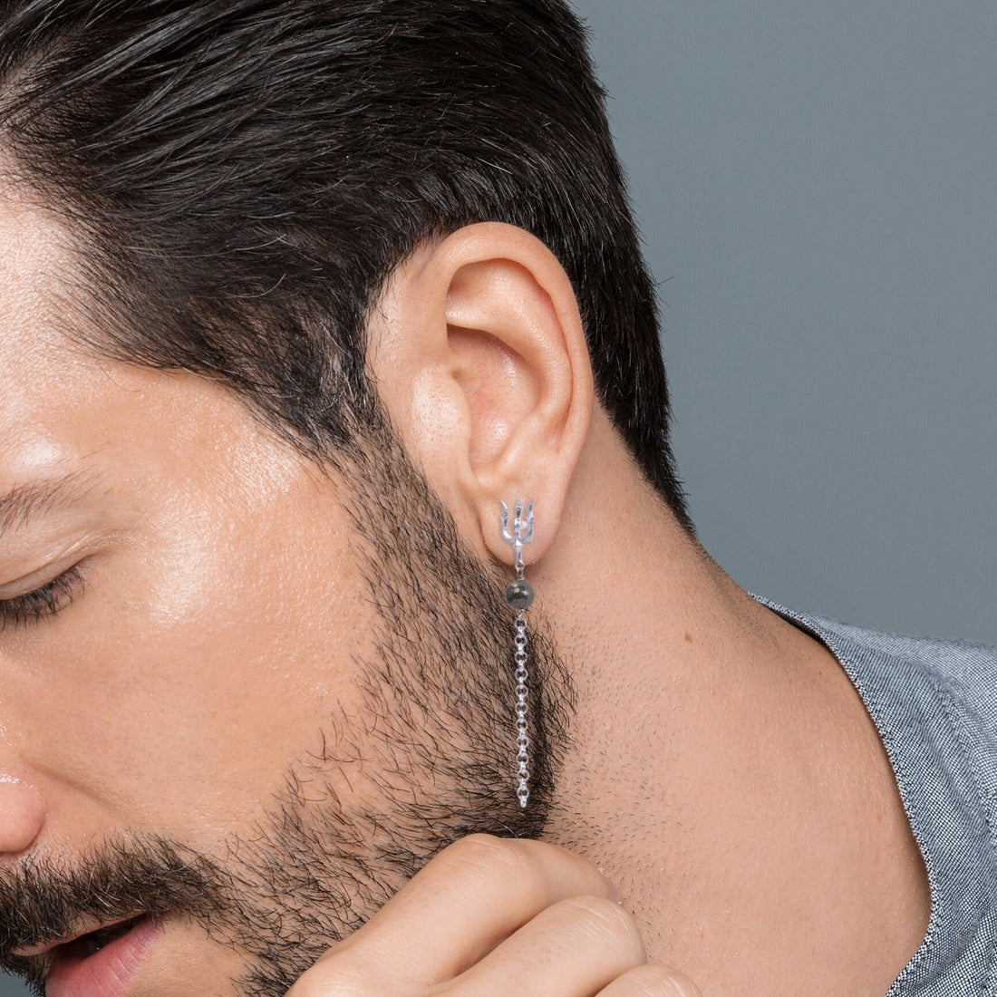 Natural Pyrite Unisex Earrings in Sterling Silver