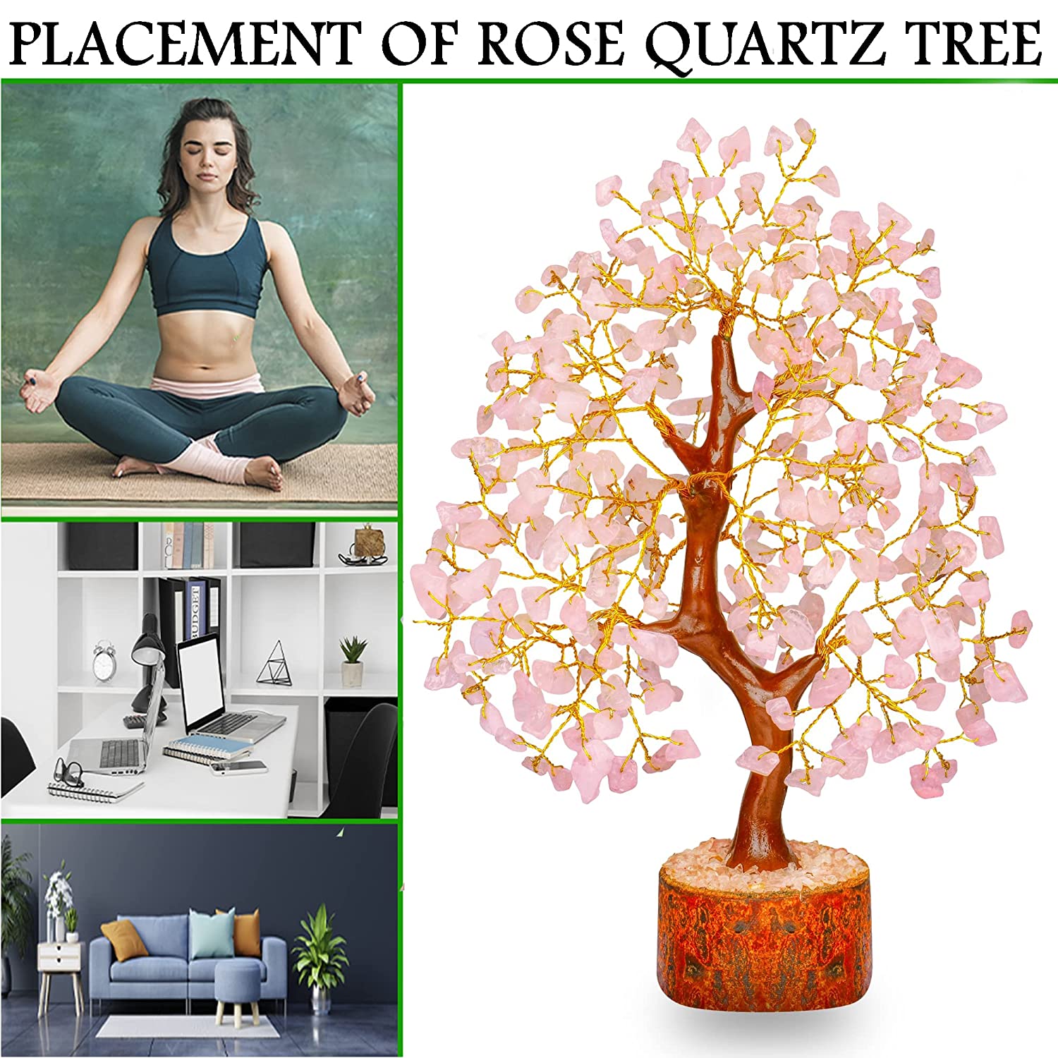 Natural Rose Quartz Tree 300 Beads