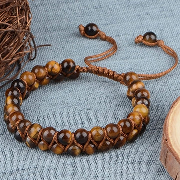 Natural Tiger Eye Premium Unisex Bracelet 6mm Beads Size
