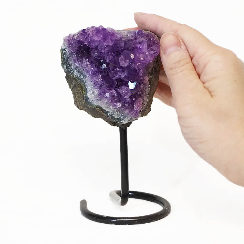 Energized Natural Amethyst Cluster Stand From Uruguay