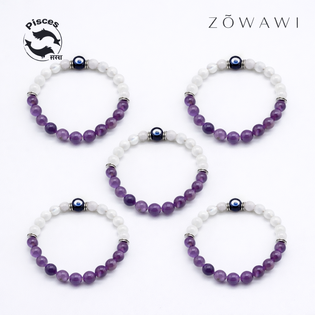 Pisces Zodiac Sign Bracelet ( Meen Rashi Bracelet ) ( 5 pcs combo )