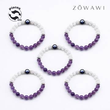 Pisces Zodiac Sign Bracelet ( Meen Rashi Bracelet ) ( 5 pcs combo )