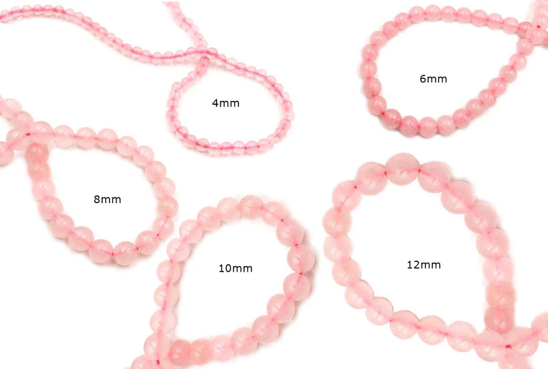 Natural Rose Quartz Bracelet 4mm Size To 12mm Beads Size