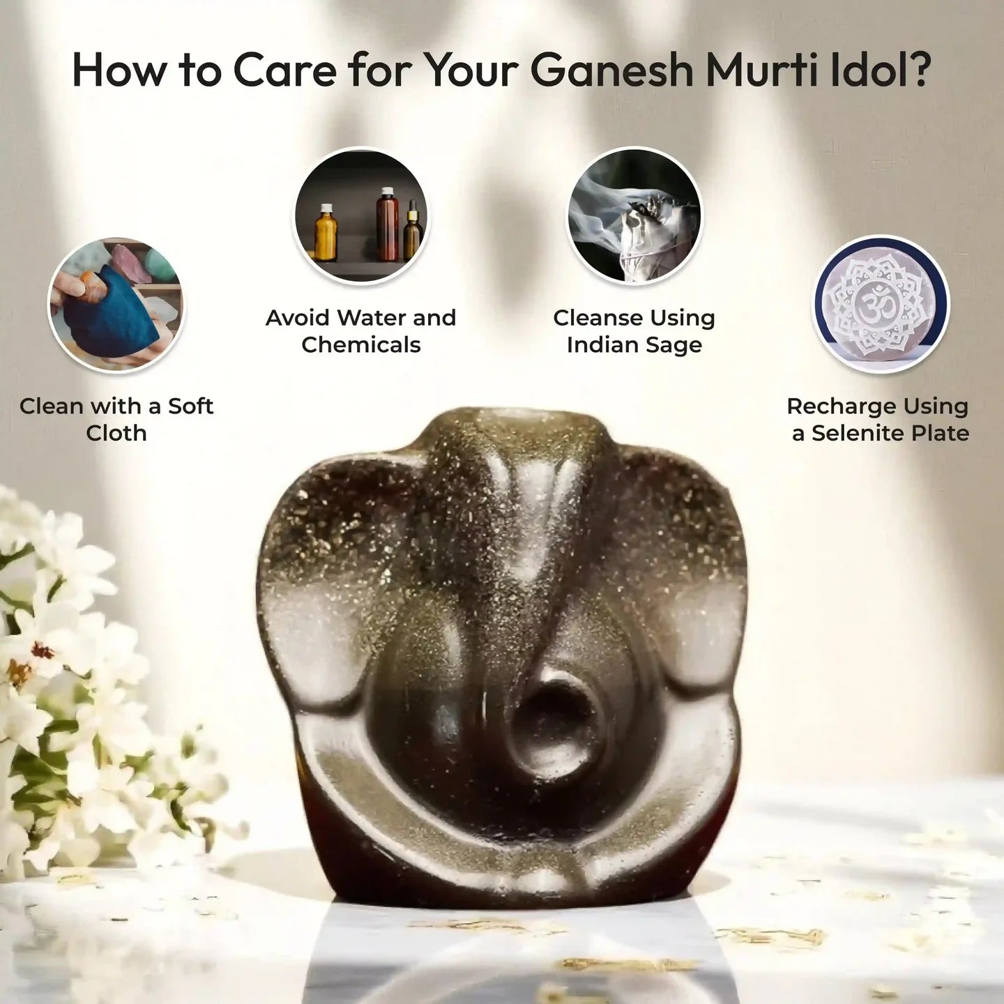 Energized Siddh Pyrite Ganesha Idol