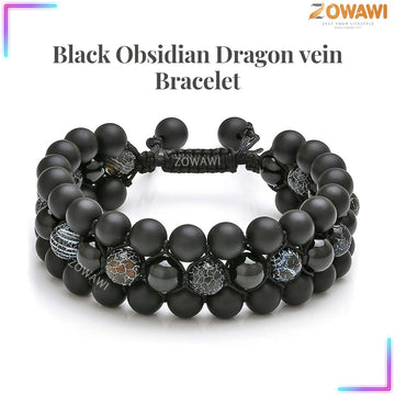 Black Obsidian Dragon vein Combination Bracelet