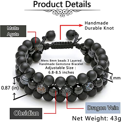 Black Obsidian Dragon vein Combination Bracelet