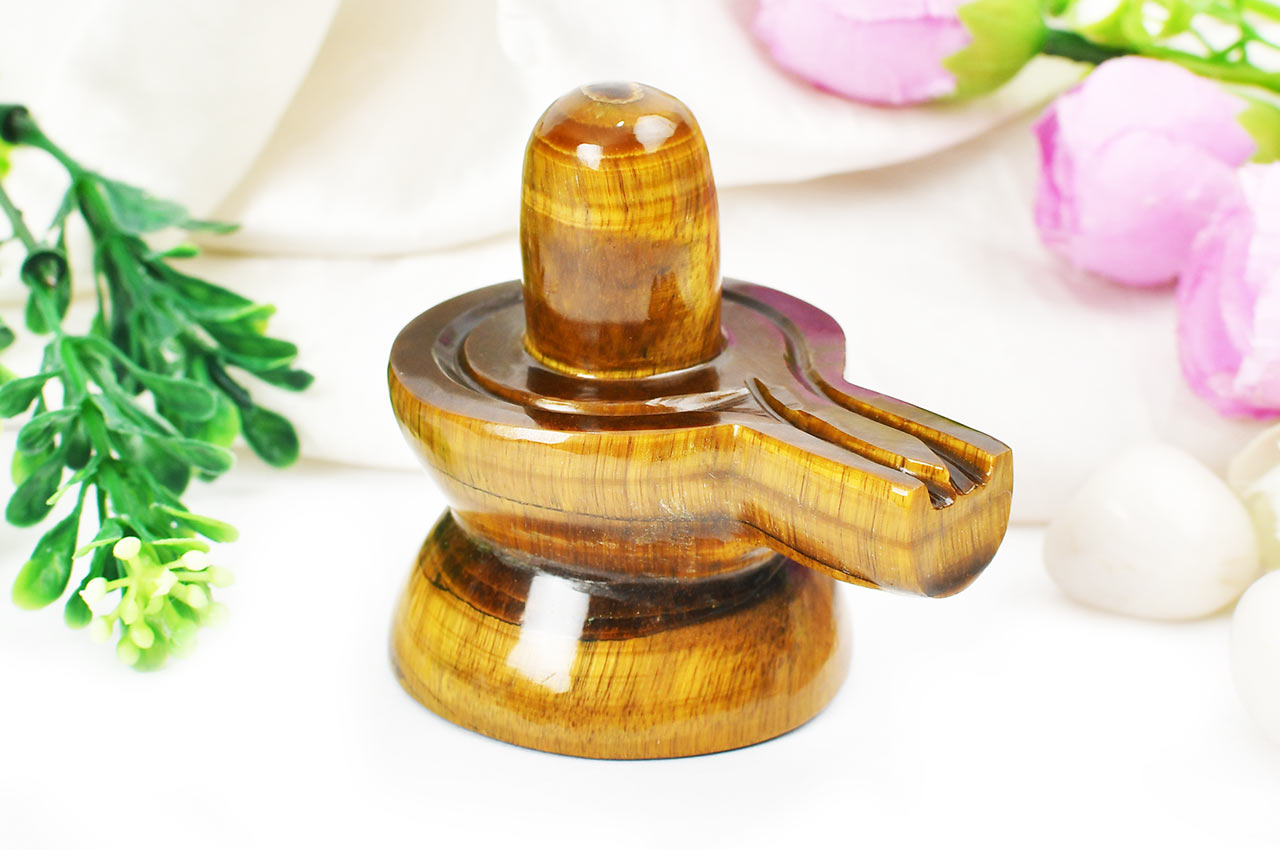 Natural Tiger Eye Shivling For Pooja , Weight 500ct