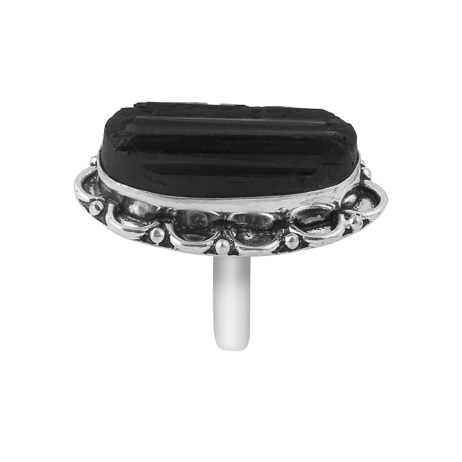 Black Tourmaline Adjustable Ring