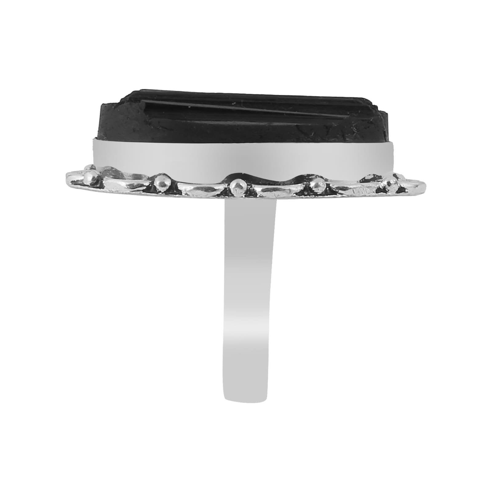 Black Tourmaline Adjustable Ring