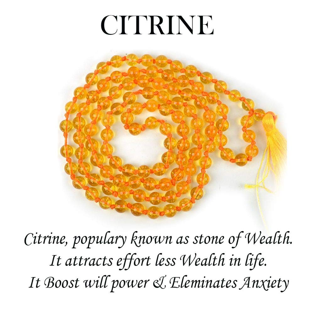 Natural Citrine 6mm Mala 108 Beads