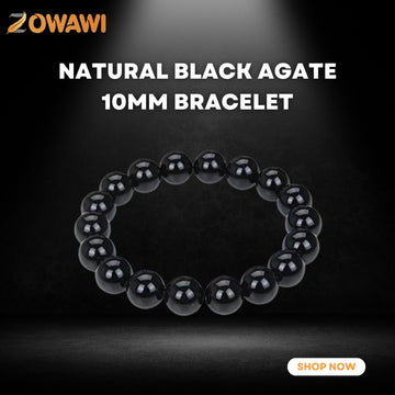 Natural Black Agate 10mm Bracelet