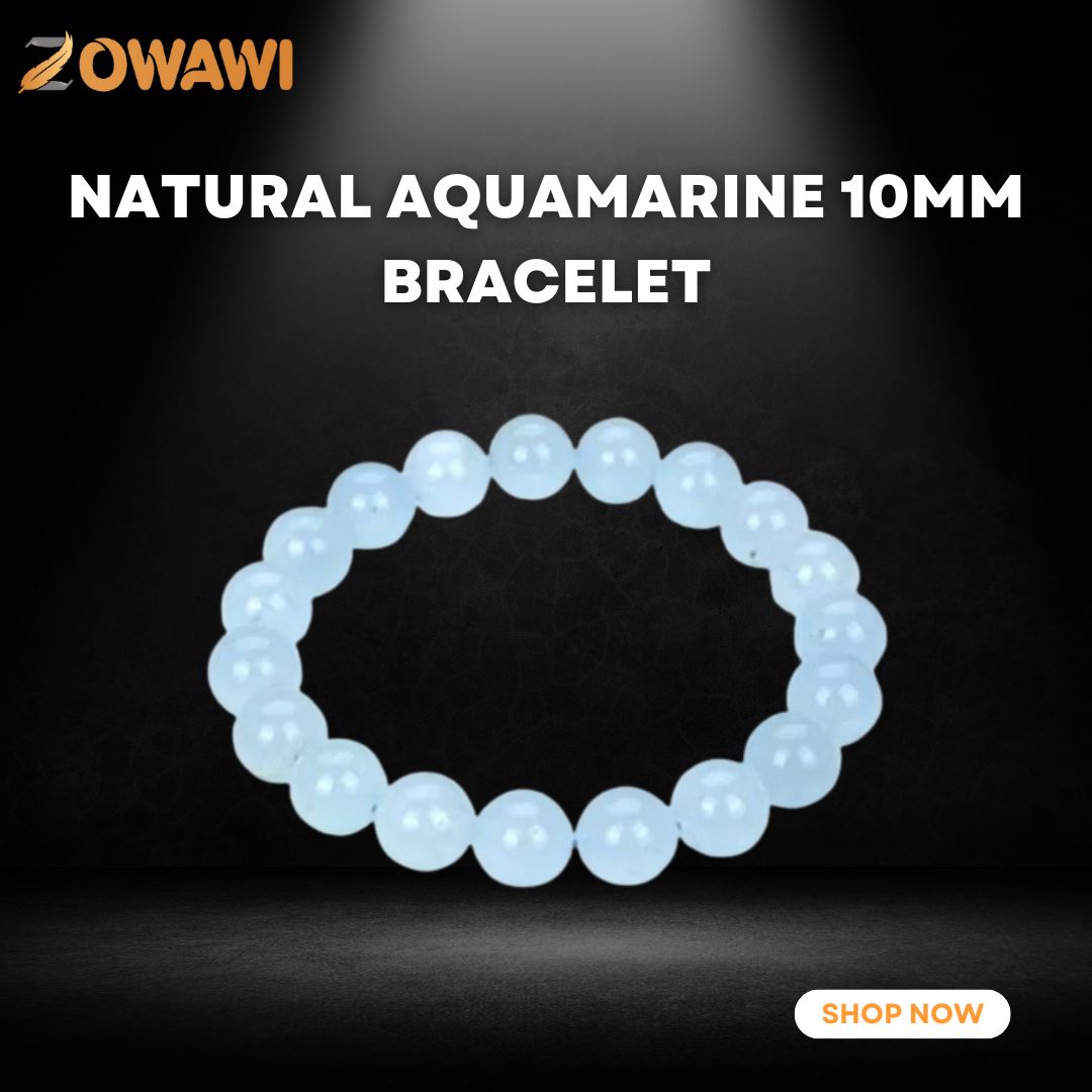 Natural Aquamarine 10mm Bracelet