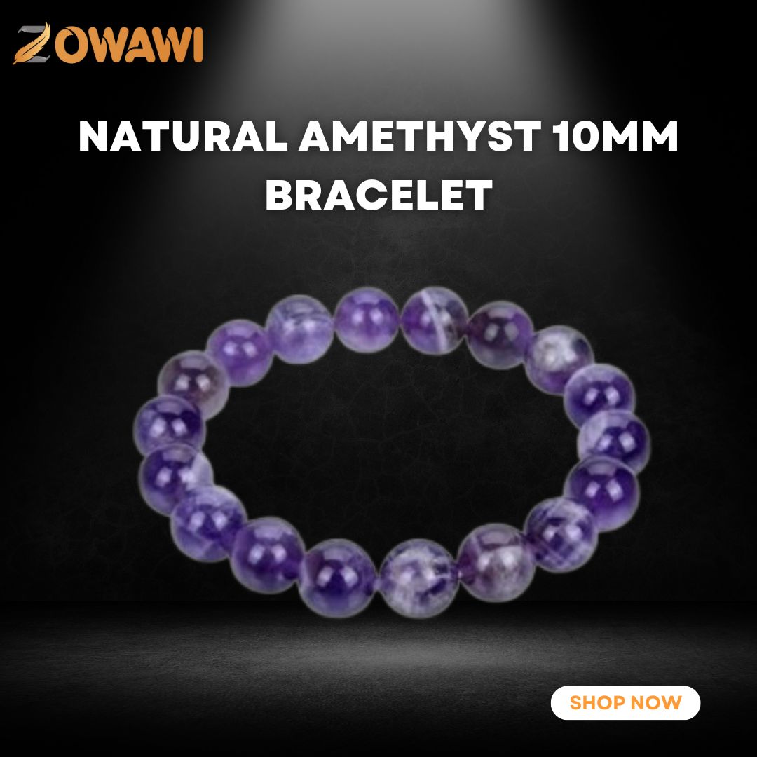 Natural Amethyst 10mm Bracelet