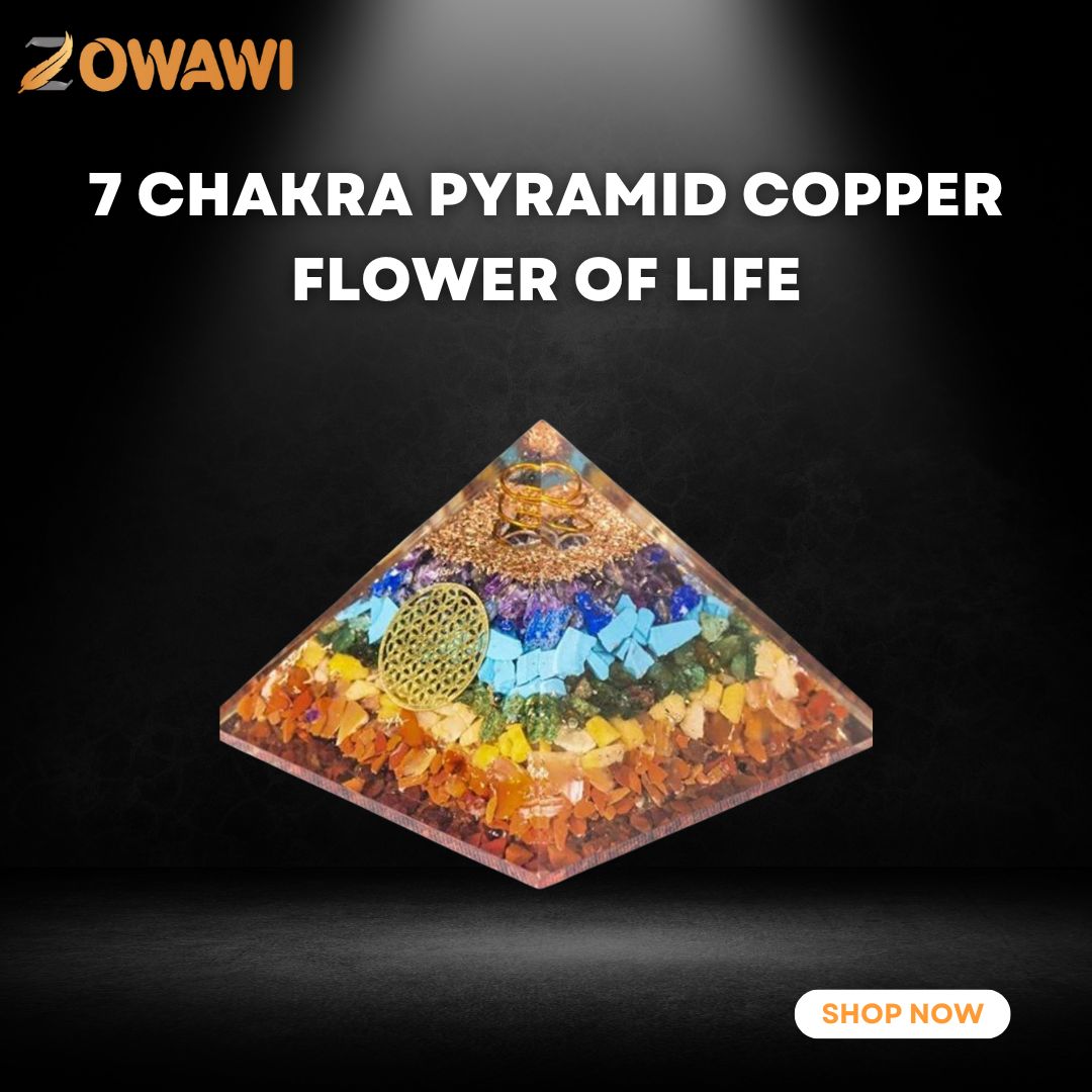 7 Chakra Pyramid Copper Flower of Life