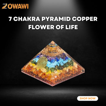 7 Chakra Pyramid Copper Flower of Life